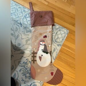 XL Primitive Snowman Stocking